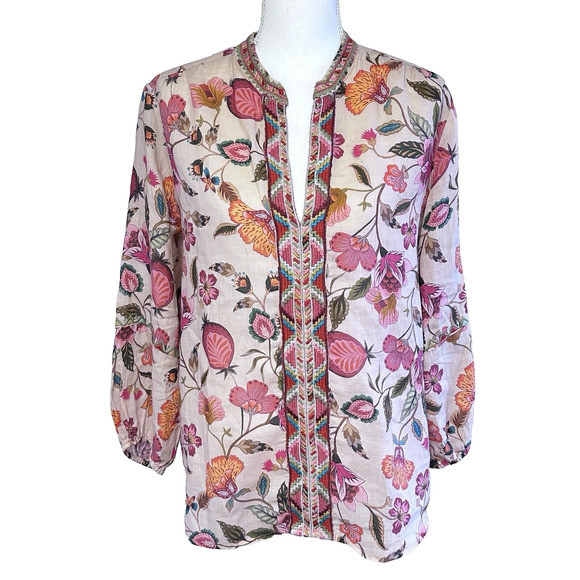 Johnny Was Workshop Pink Paris‎ Effortless Blouse, Size S - read description - Picture 1 of 11